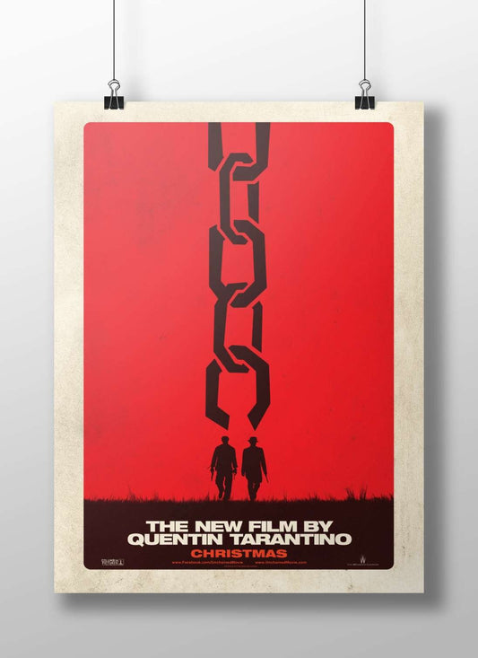 The film "Unchained" directed by Quentin Tarantino. Unchained - Q-Tarantino Iconic Scene Poster
