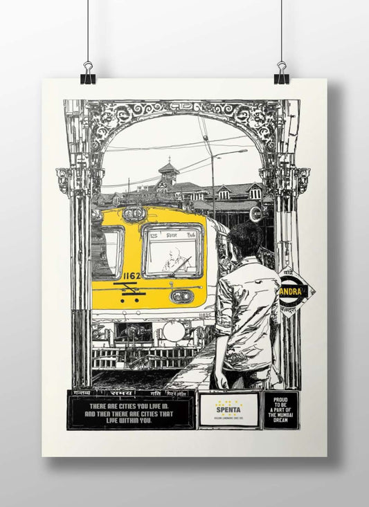 Mumbai Suburban Railway commuter train (train number 1162 at Andheri station) Main Subject: Mumbai Suburban Railway commuter
