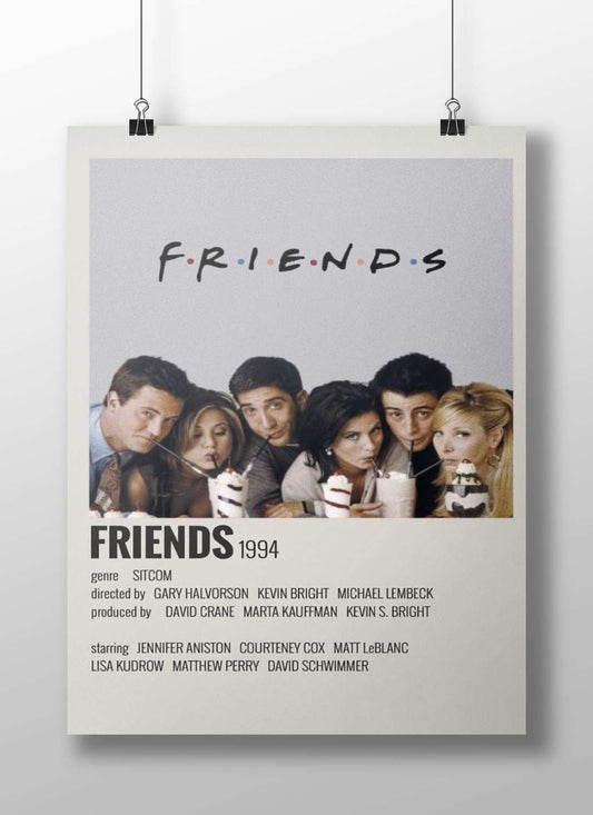 The TV show franchise "Friends" (1994) with real cast names (Jennifer Aniston, Courteney Cox, Matt LeBlanc, Lisa Kudrow,