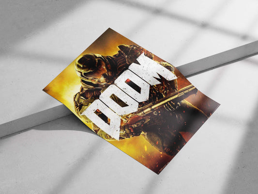 Doom Slayer (Doom franchise character) Main Subject: Doom Slayer (Doom franchise character) Matte poster print — Gaming wall