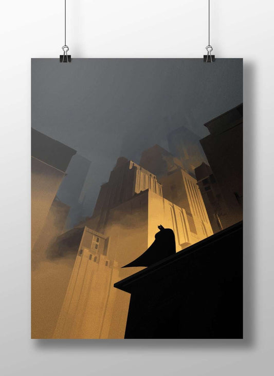 Batman (DC Comics) on a motorcycle Main Subject: Batman (DC Comics) on a motorcycle Matte BoizzBoard rigid print — Superhero
