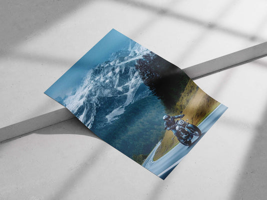 Motorcyclist Main Subject: Motorcyclist Matte poster print โ Cars wall art India | PosterBoizz