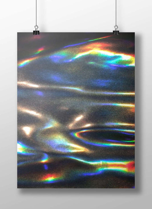 Iridescent Oil On Water Abstract Art – Digital Minimalist Wall Print