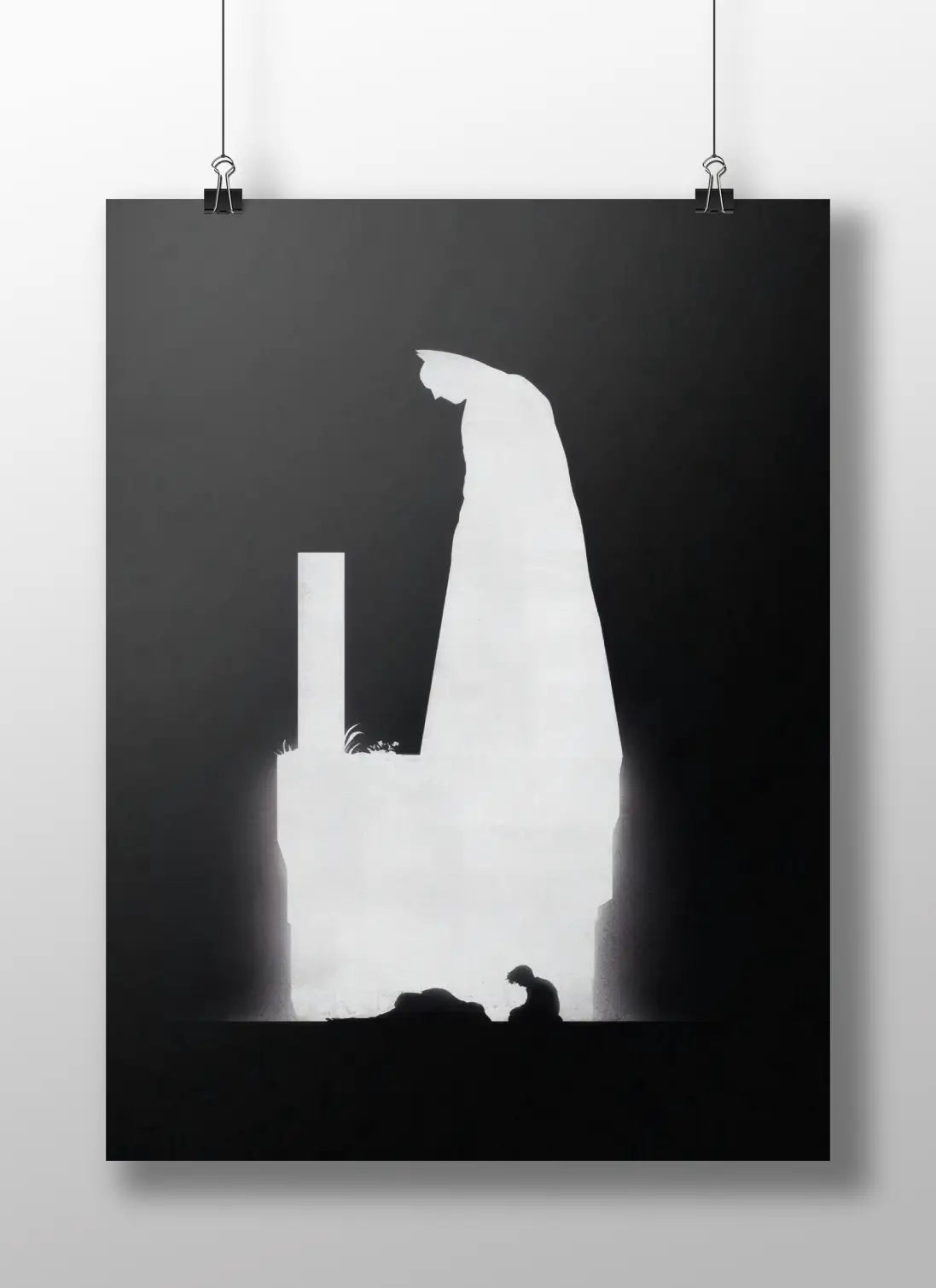 Batman "Grief & Vigilance" Minimalist DC Comics Art Print - Dark Knight Silhouette Poster