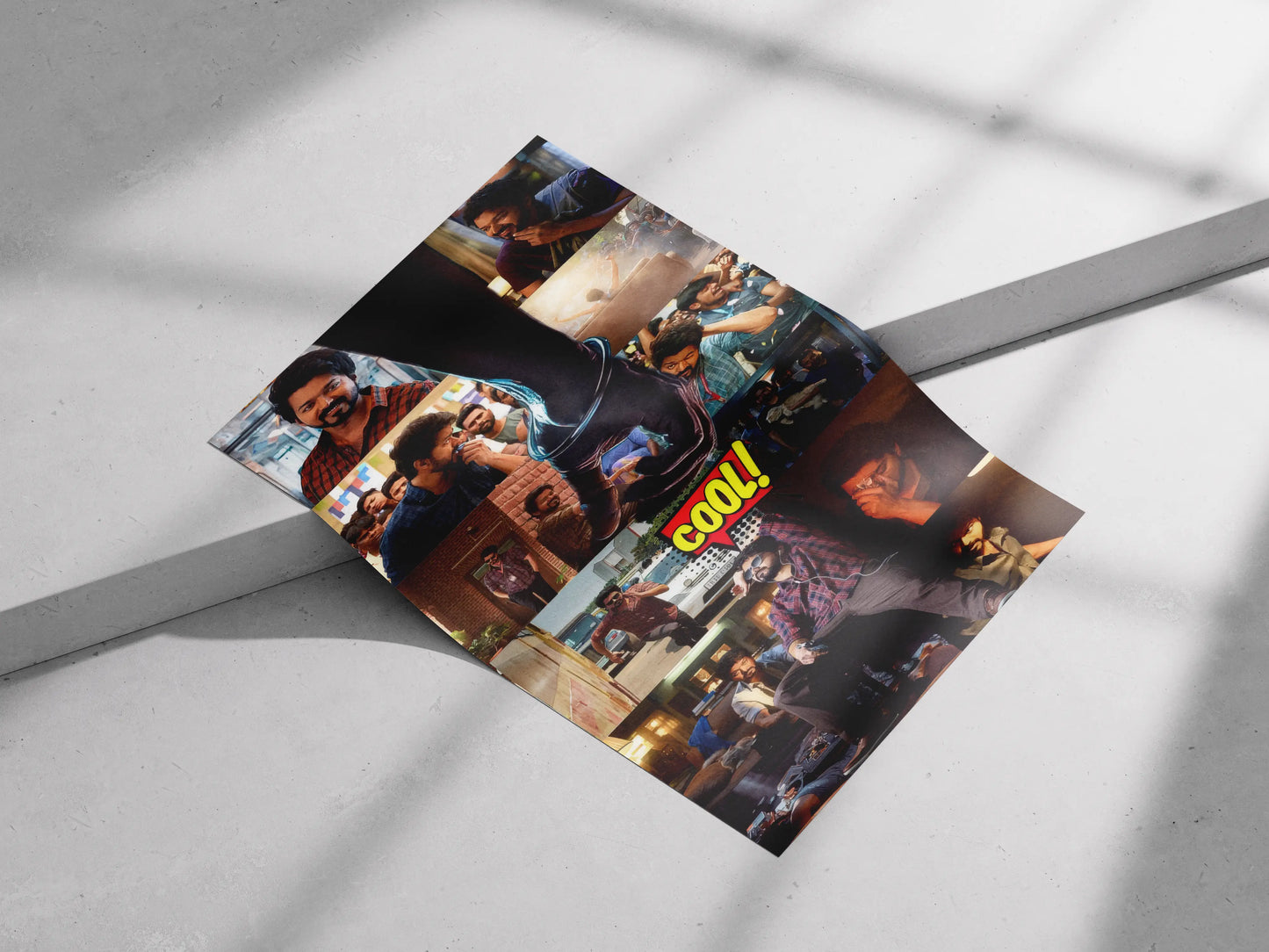 Master Vijay Poster – Thalapathy Tamil Movie Collage Wall Art | South Indian Cinema Action Hero Print
