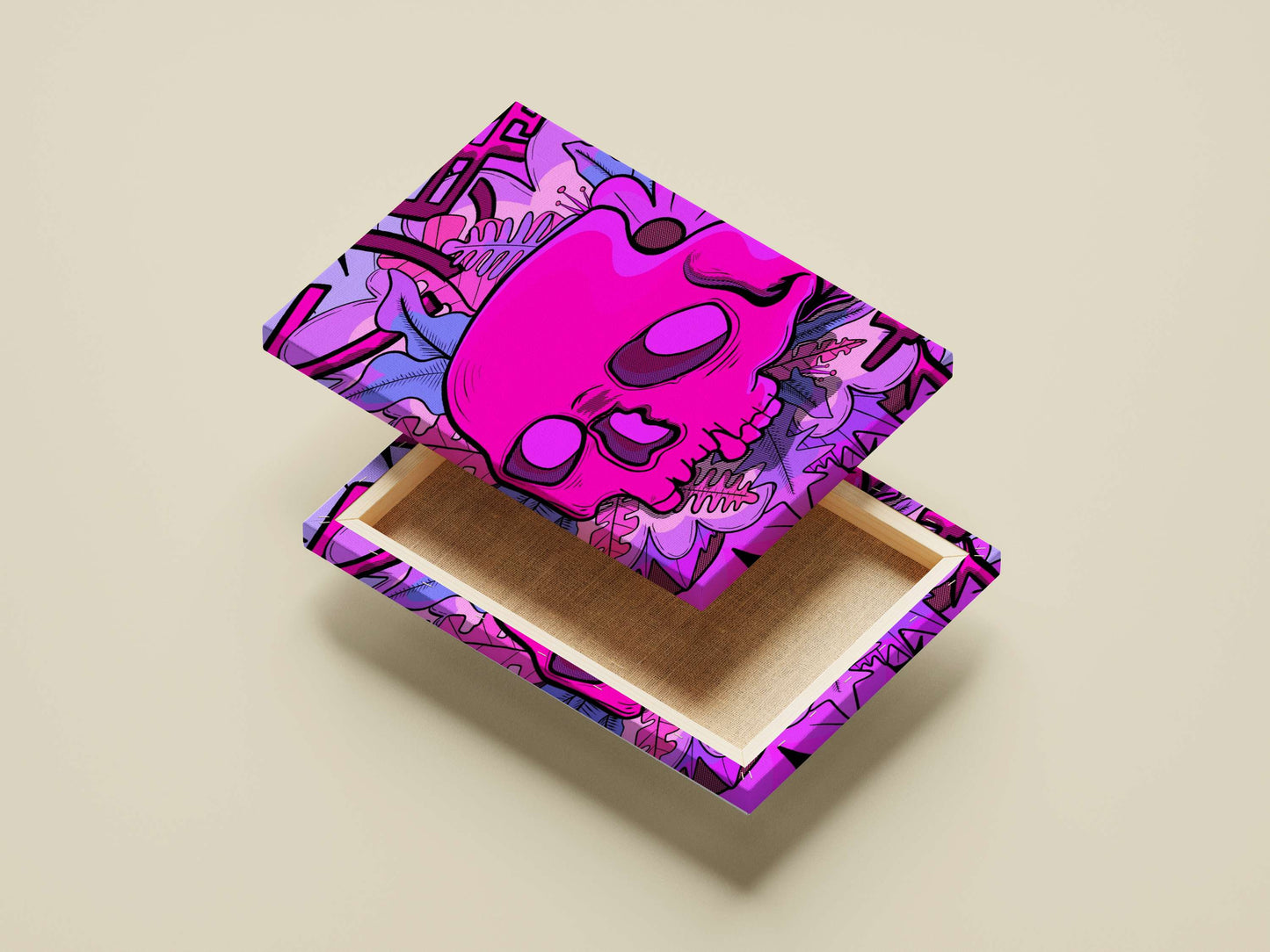 Stylized pink skull with comic book line art, resembling Candy Skull aesthetic Candy Skull Stylized