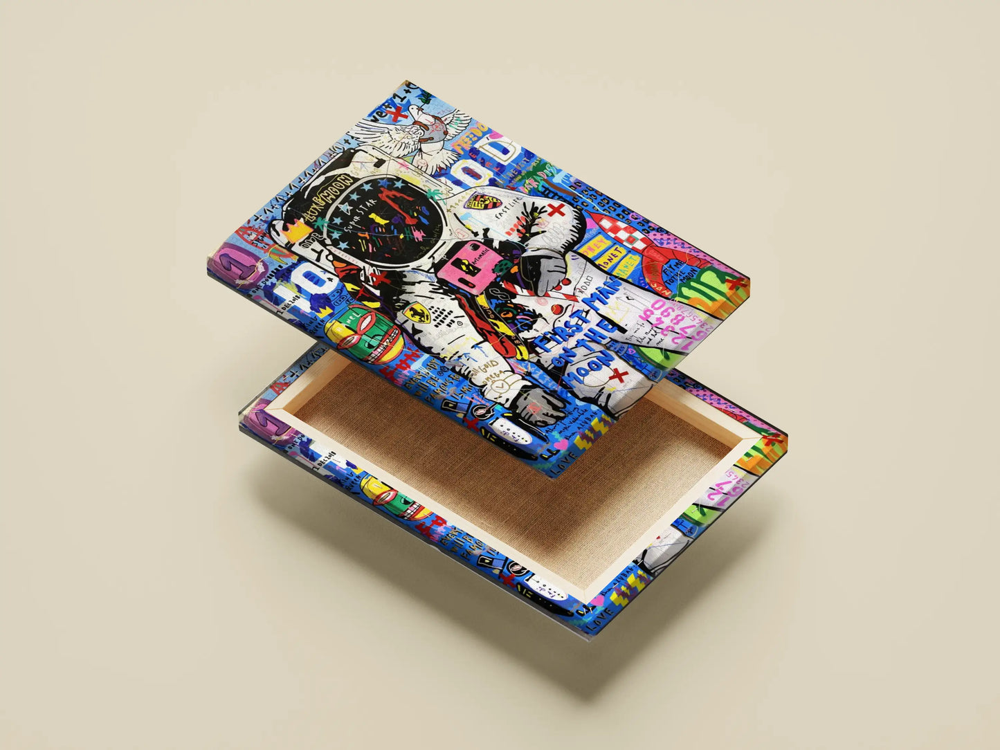 Abstract Astronaut Graffiti Poster: Space Art Print