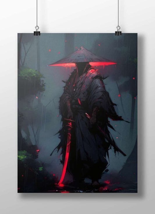 A stylized samurai-inspired warrior Musashi Miyamoto - Samurai Legend Poster