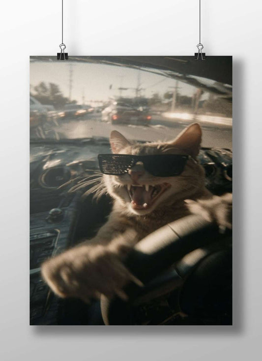 Anthropomorphized Cat None (Internet Meme) Vintage Matte BoizzBoard rigid print β Art wall art India | PosterBoizz