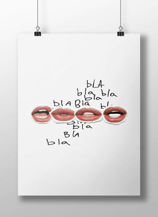 Four stylized close-ups of human lips Main Subject: Four stylized close-ups of human lips Matte BoizzBoard rigid print โ