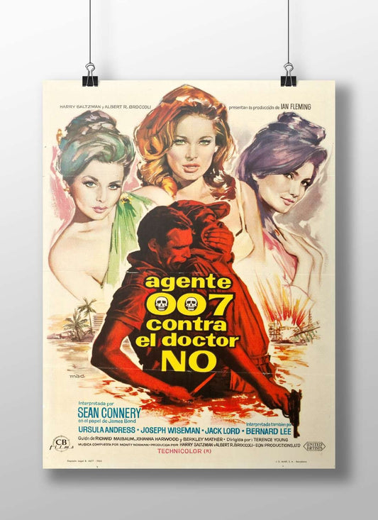 The James Bond film "Agent 007 contra el doctor NO" (Dr. No) from the James