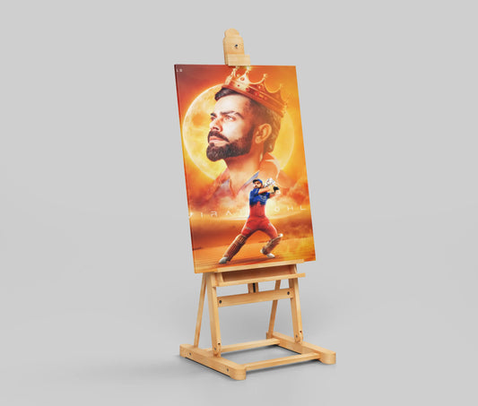 King Virat Kohli Poster – RCB Royal Look Wall Art for Cricket Fans