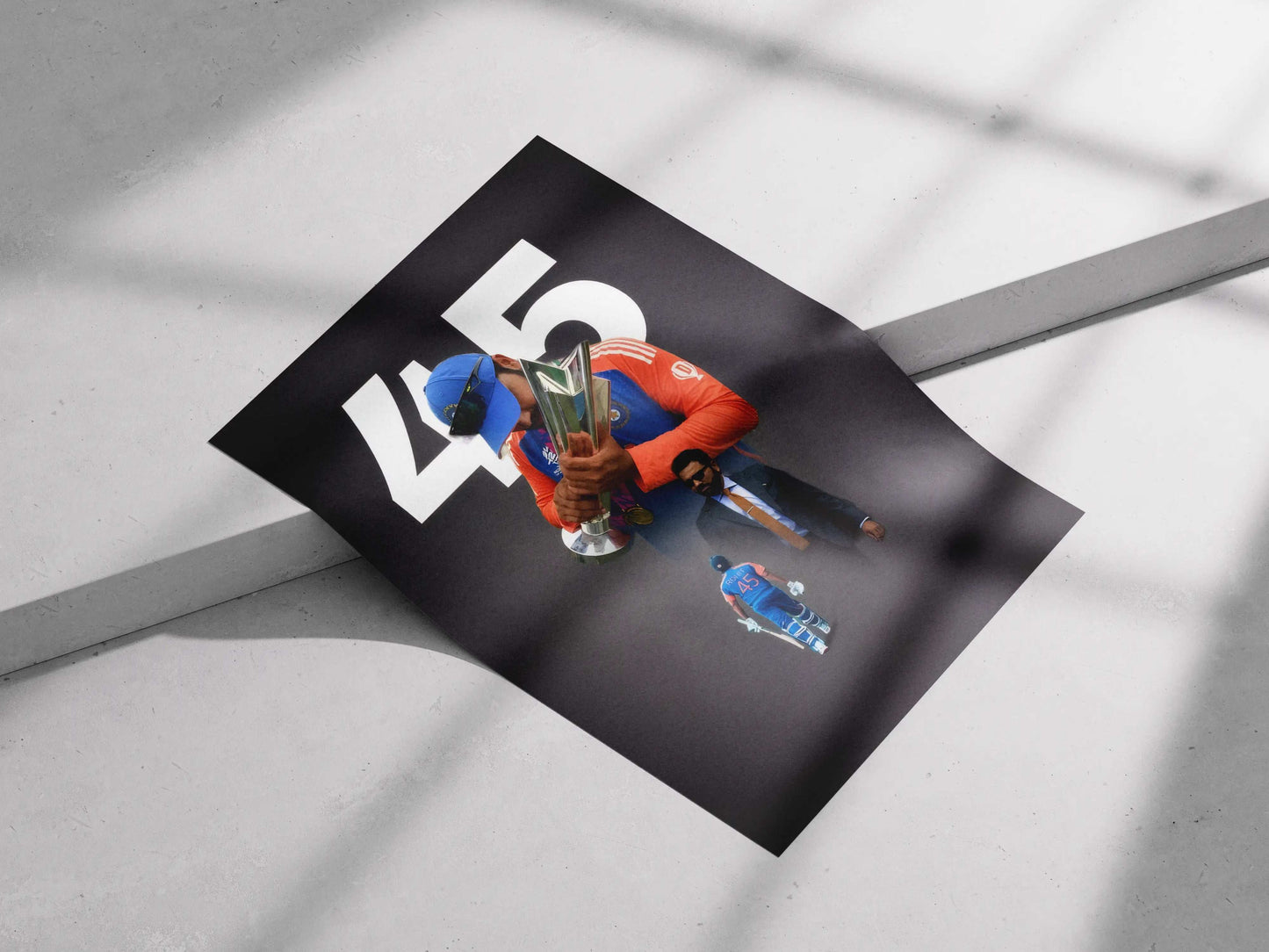 Rohit Sharma 45 Poster – Champion's Victory Cricket Wall Art