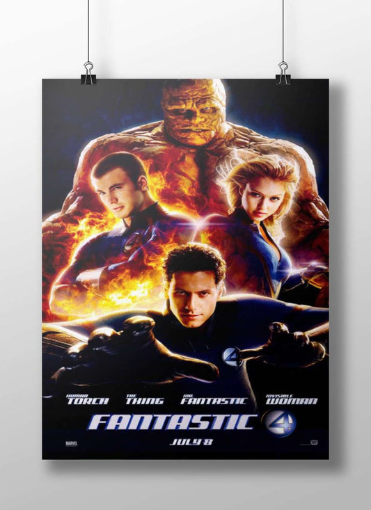 Marvel's Fantastic Four franchise with characters Johnny Storm (Human Torch), Ben Grimm (The Thing), Reed