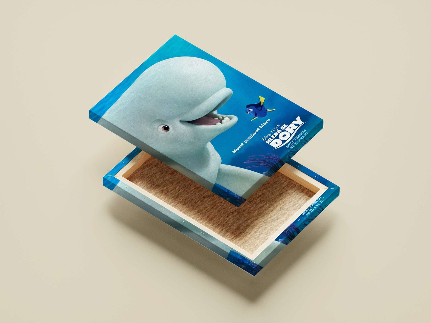 Dory (blue tang fish) and a beluga whale character from Disney•Pixar's Finding Dory Dory &