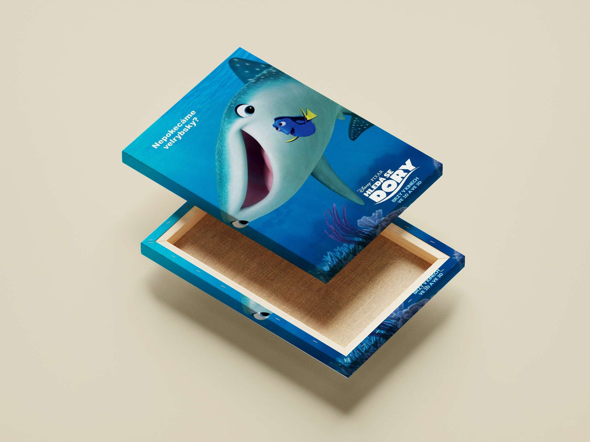 Dory (a blue tang fish) and Bruce (a whale) from Disney·Pixar's Finding Dory franchise Dory