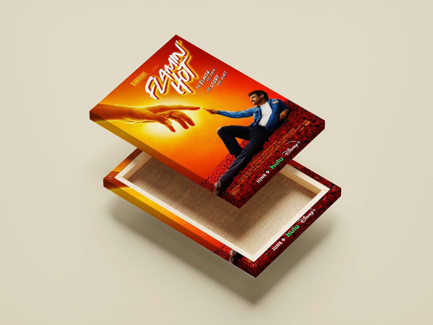 The film "Flamin' Hot" (2023) produced by Searchlight Pictures. Flamin' Hot - Pop Art Poster