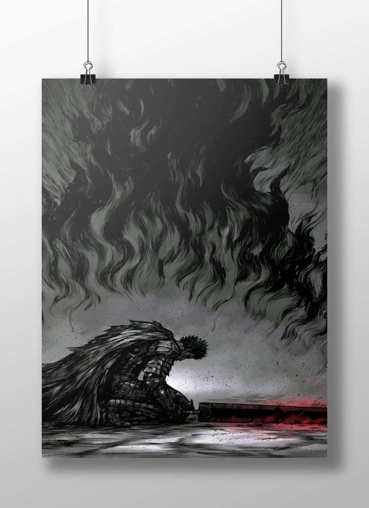 Guts (from Berserk franchise) Main Subject: Guts (from Berserk franchise) Matte BoizzBoard rigid print — Anime wall art