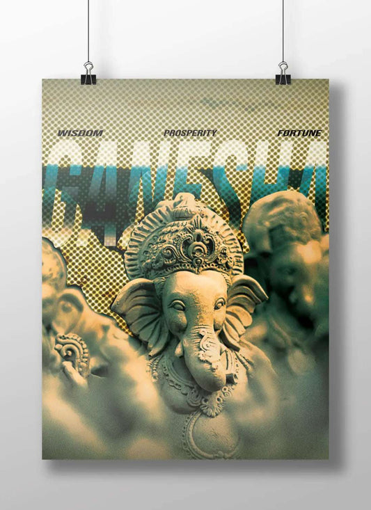 Lord Ganesha Poster – Wisdom, Prosperity & Fortune Wall Art | Hindu Spiritual Home Decor