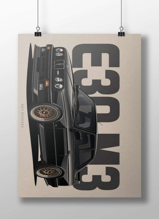 BMW M3 (E25 model) Main Subject: BMW M3 (E25 model) Matte BoizzBoard rigid print — Cars wall art India | PosterBoizz