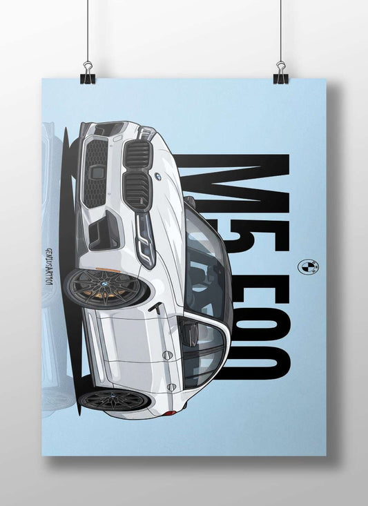 BMW M5 Main Subject: BMW M5 Matte BoizzBoard rigid print — Cars wall art India | PosterBoizz