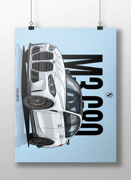 BMW M3 Main Subject: BMW M3 Matte BoizzBoard rigid print — Cars wall art India | PosterBoizz