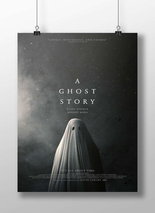 The hooded ghost character from the film "A Ghost Story" Main Subject: The hooded ghost character from the film "A Ghost
