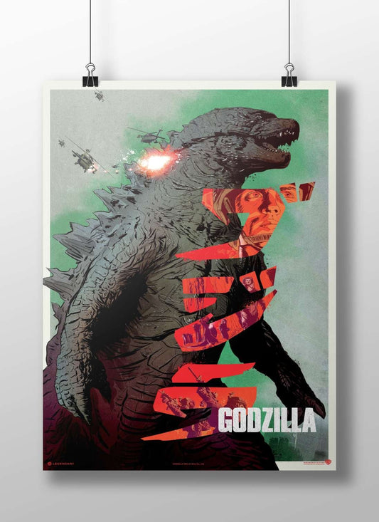 Godzilla (the iconic kaiju from Toho's franchise, confirmed by OCR text "GODZILLA TM & © Toho Co., Ltd.") Main Subject: