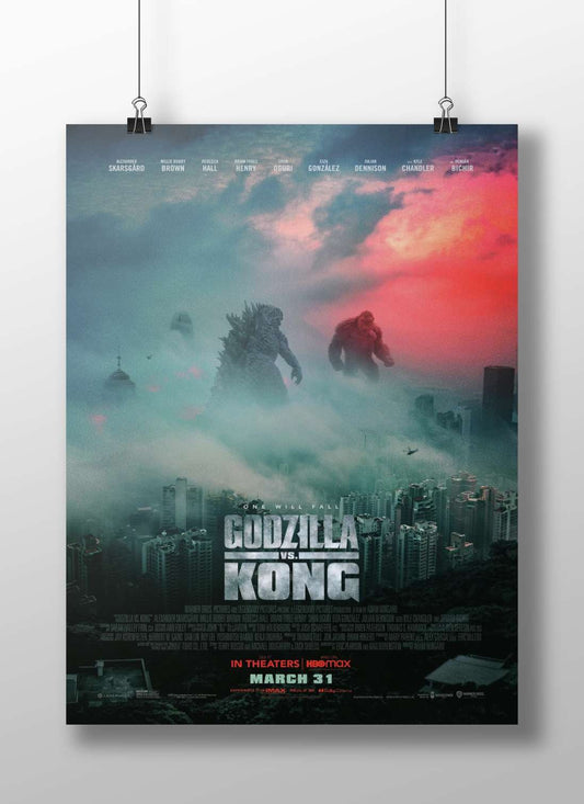 Godzilla and King Kong Main Subject: Godzilla and King Kong Matte BoizzBoard rigid print — Anime wall art India | PosterBoizz