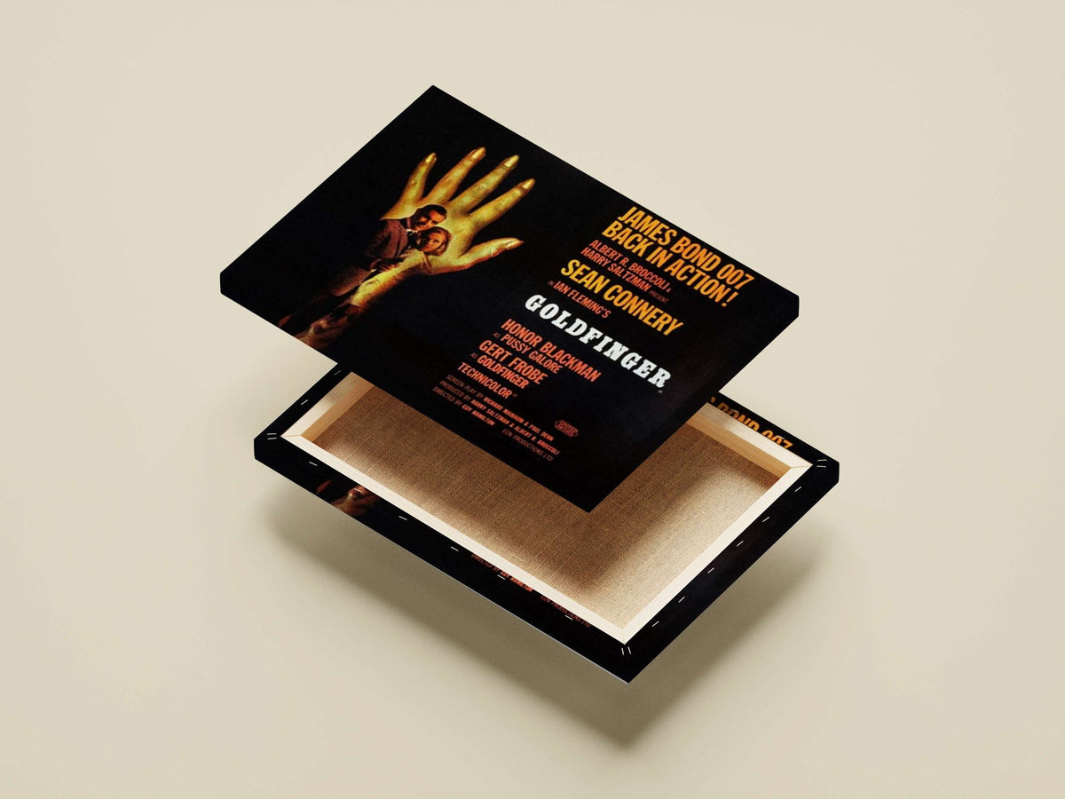 James Bond 007 film "Goldfinger" Main Subject: James Bond 007 film "Goldfinger" Canvas wall art — Hollywood wall art India |