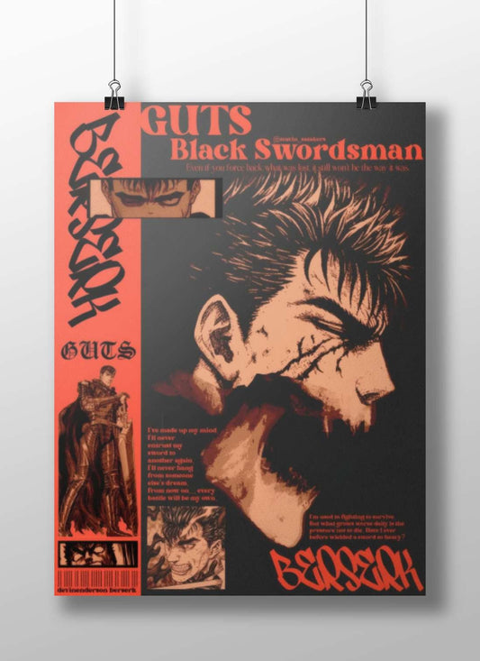 Guts (Black Swordsman from Berserk franchise) Main Subject: Guts (Black Swordsman from Berserk franchise) Matte BoizzBoard