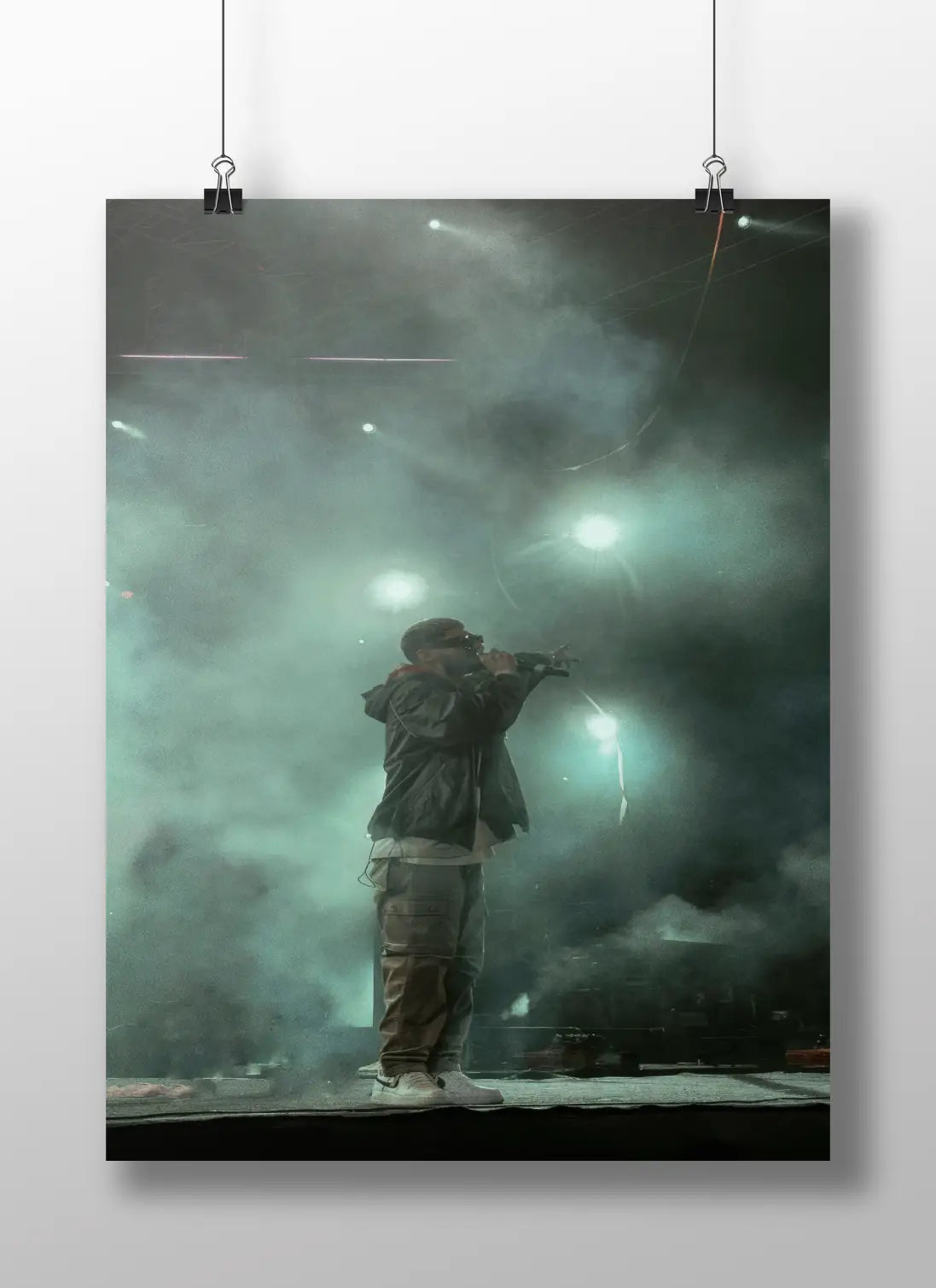 Raftaar Live Poster – Desi Hip-Hop Stage Performance Wall Art | Concert Smoke Aesthetic Print