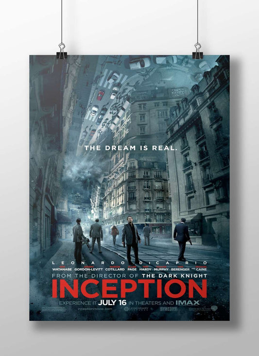 The film "Inception" (2010 movie poster with franchise name). Main Subject: The film "Inception" (2010 movie poster with