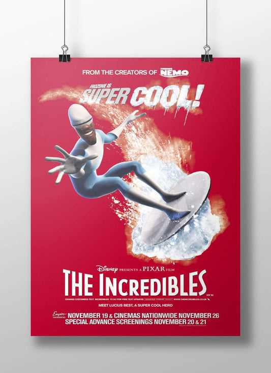 Lucius Best from The Incredibles Main Subject: Lucius Best from The Incredibles Matte BoizzBoard rigid print — Superhero