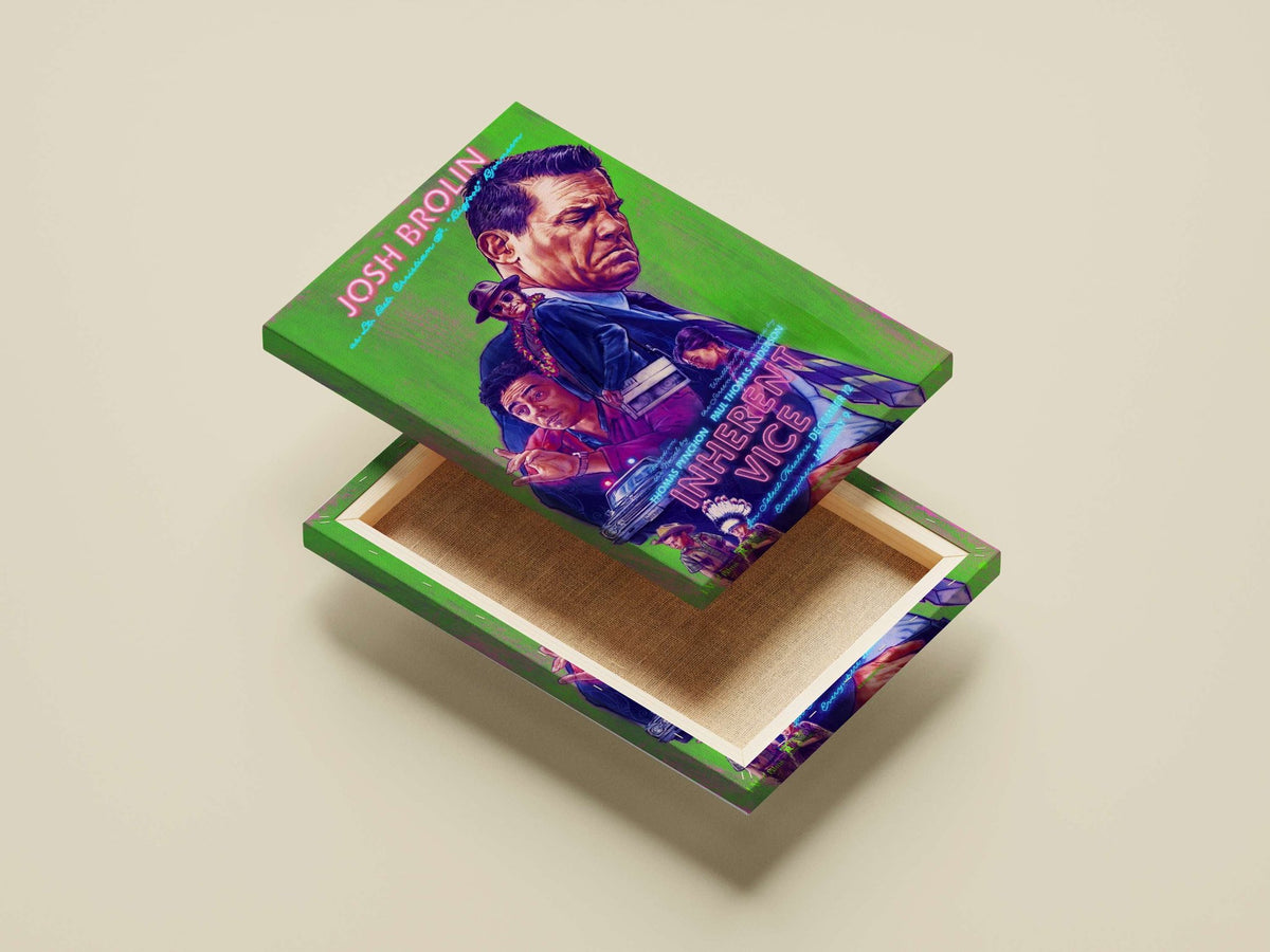 Inherent Vice (film) featuring Josh Brolin as Lt. Det. Christian "Bigfoot" Bjornsen and a police car. Main Subject: Inherent