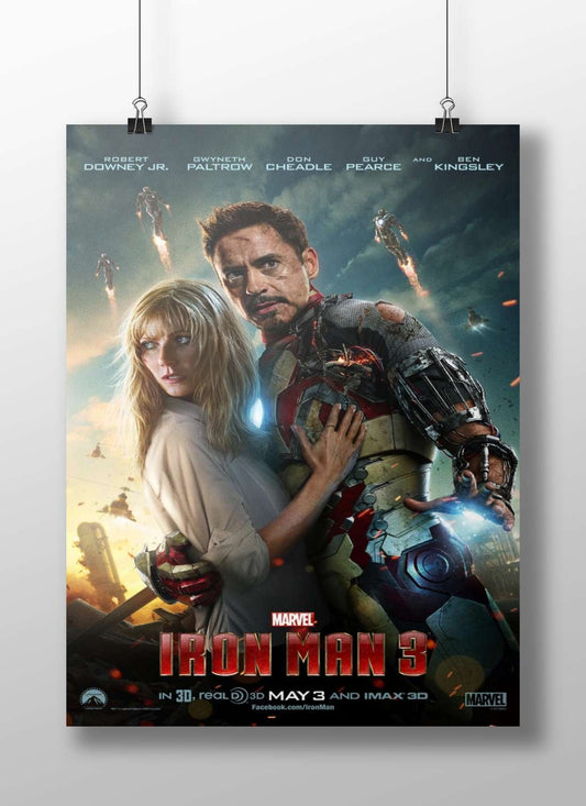 Robert Downey Jr. (as Tony Stark/Iron Man) and Gwyneth Paltrow (as Pepper Potts) from Marvel's Iron Man 3 franchise. Main