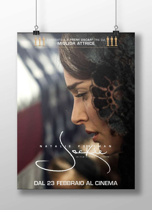 The film "Jackie" starring Natalie Portman. Main Subject: The film "Jackie" starring Natalie Portman. Matte BoizzBoard rigid