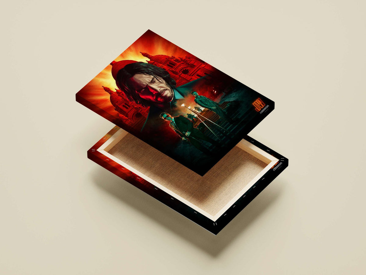 John Wick (from the John Wick franchise) Main Subject: John Wick (from the John Wick franchise) Canvas wall art — Hollywood