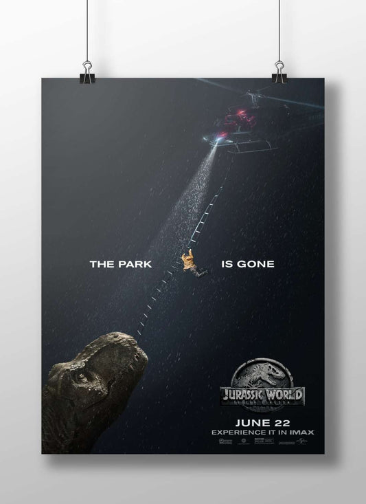 Jurassic World franchise (specifically the film "Jurassic World: Fallen Kingdom" as indicated by the logo and text). Main