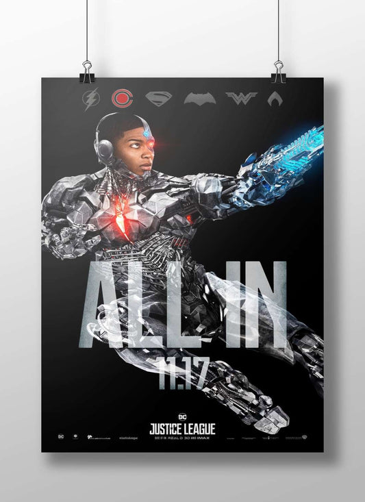 Cyborg (Victor Stone) from DC's Justice League Main Subject: Cyborg (Victor Stone) from DC's Justice League Matte BoizzBoard