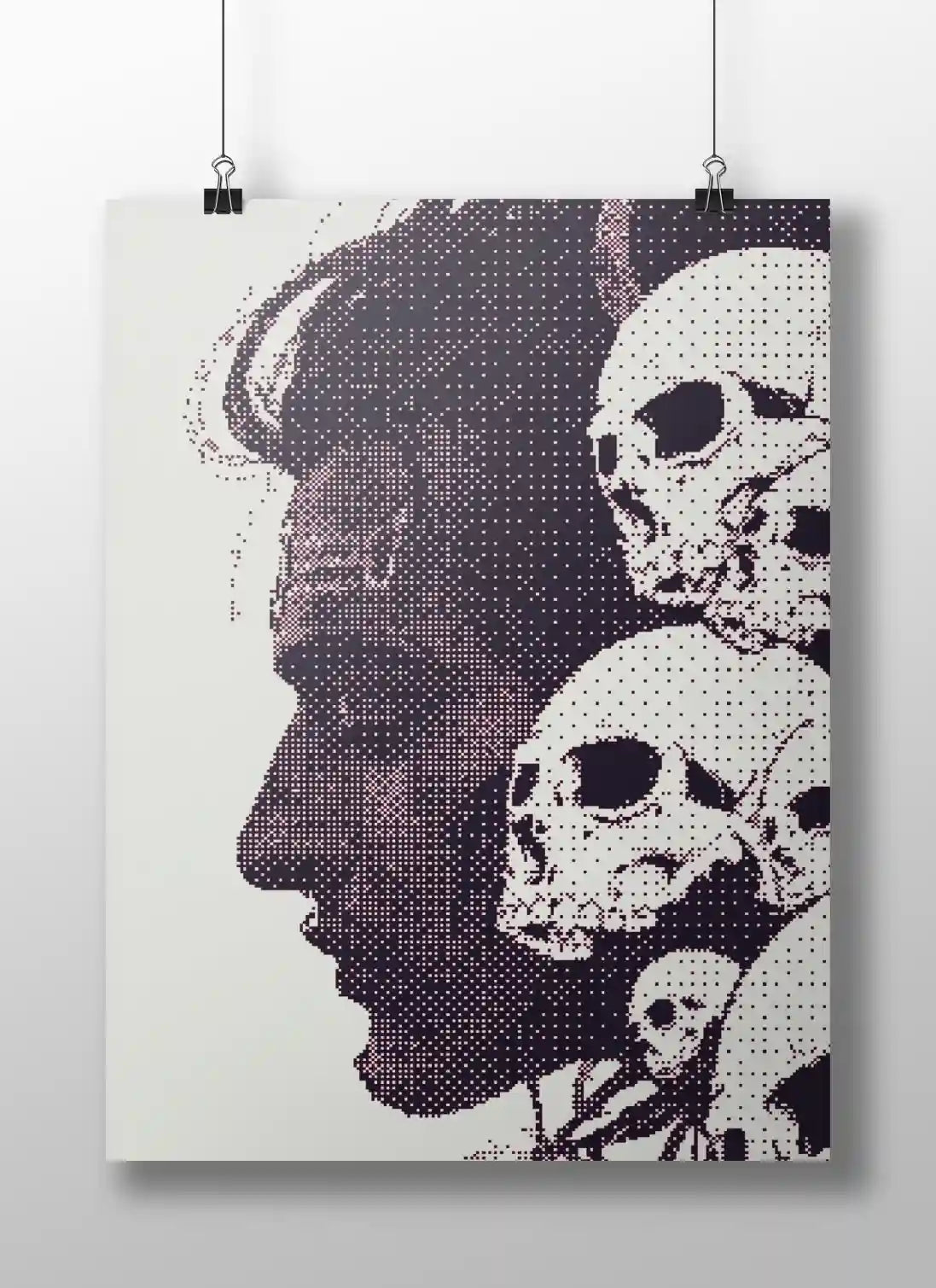 Mahadev Skull Crown Poster – Fierce Shiva Pixel Art | God of Destruction Wall Print