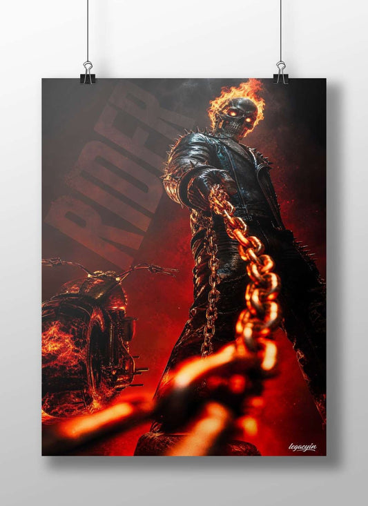 Ghost Rider (Marvel Comics character) Main Subject: Ghost Rider (Marvel Comics character) Matte BoizzBoard rigid print —