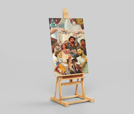 Tamasha Movie Collage Poster – Aesthetic Bollywood Art Print | Imtiaz Ali “Kaun Hai Tu?” Quote Wall Decor