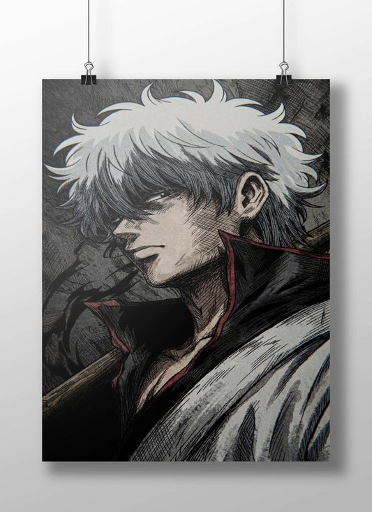 Gintoki Sakata (from Gintama franchise) Main Subject: Gintoki Sakata (from Gintama franchise) Matte BoizzBoard rigid print —