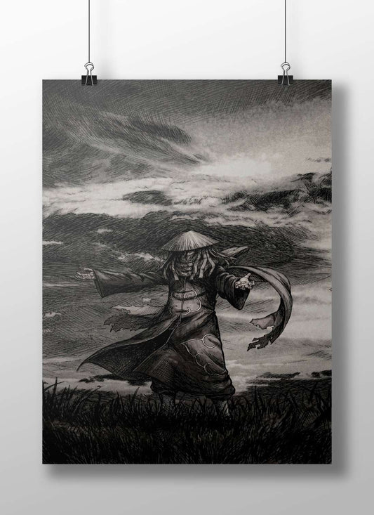 Chinese Mystical Figure Traditional Chinese Culture Modern Digital Noir Matte BoizzBoard rigid print — Sanatan wall art
