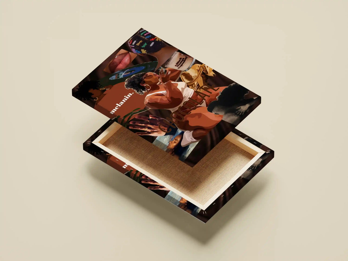 Melanin Moodboard Poster – Black Beauty & Culture Collage Art | Chocolate Affirmation Wall Print