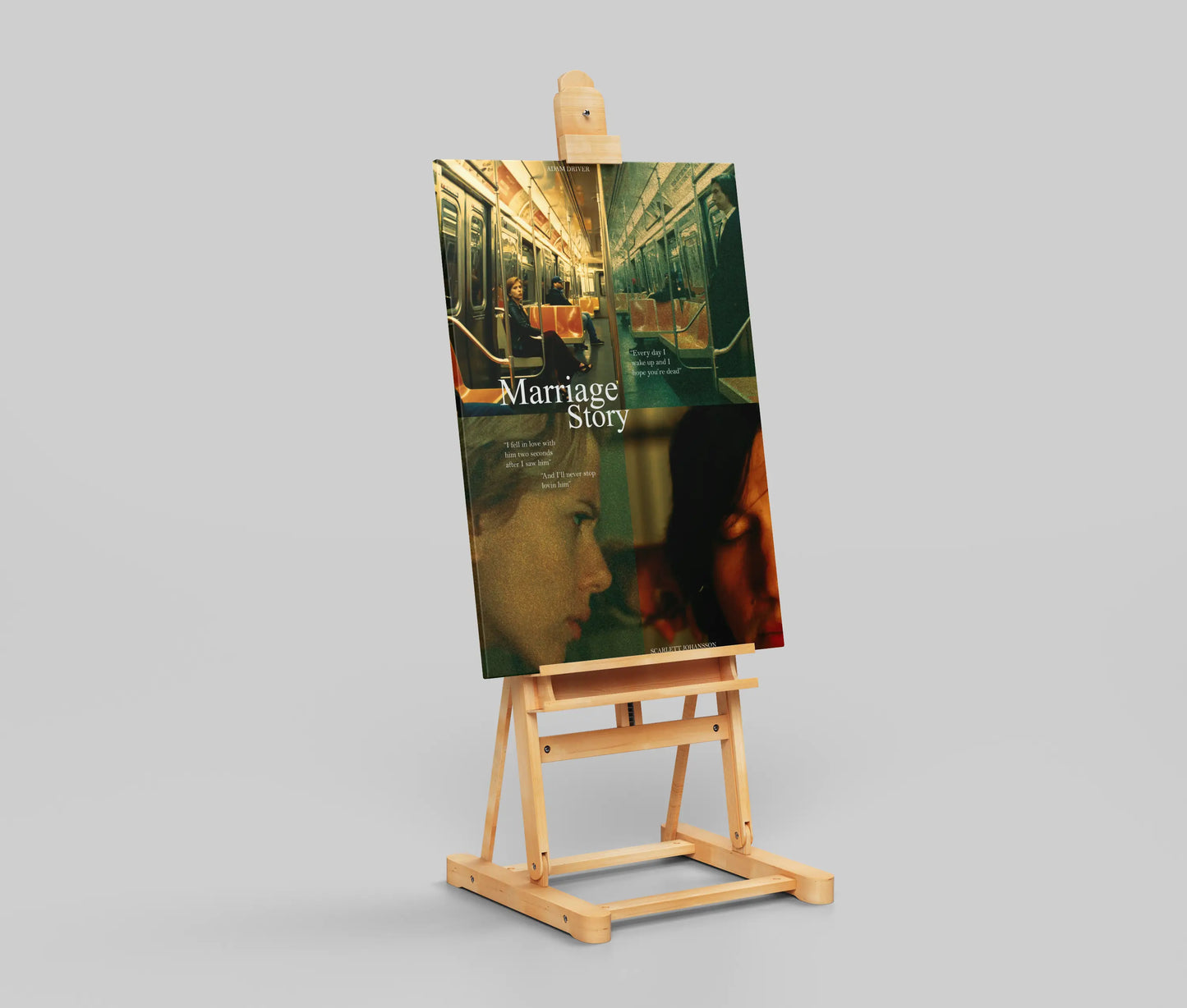 Marriage Story Movie Poster – Scarlett Johansson & Adam Driver Subway Scene Wall Art Print