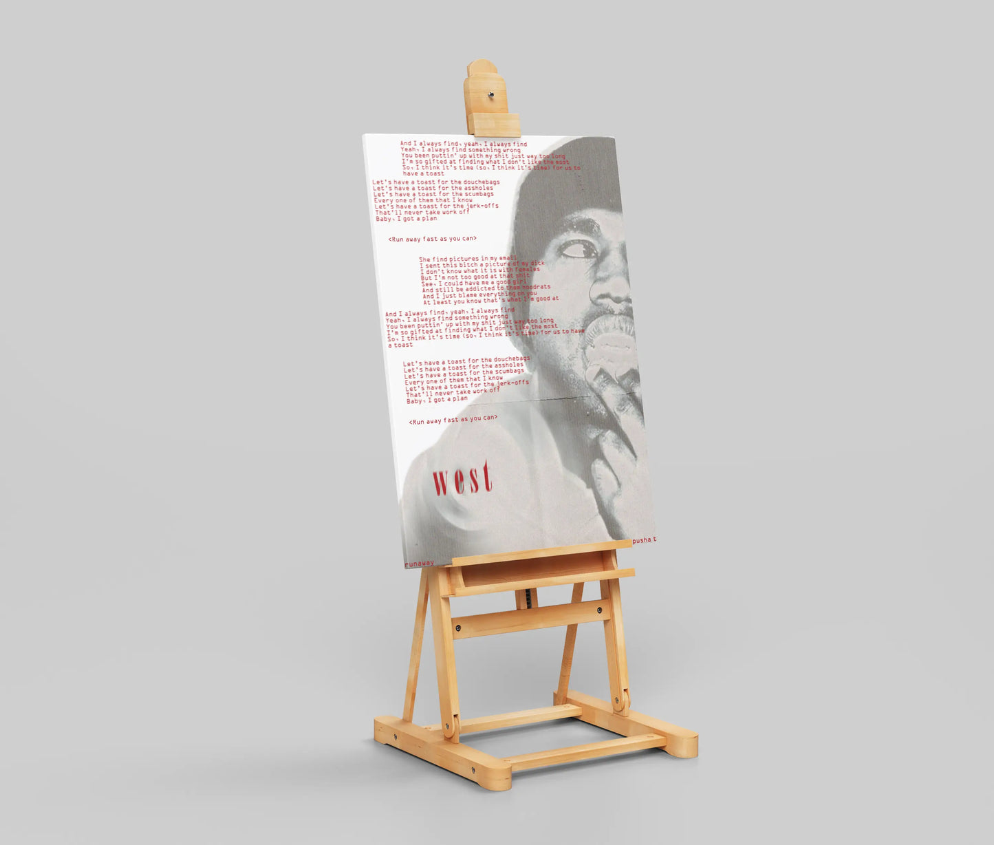 Kanye West “Runaway” Lyrics Poster – Minimalist Hip-Hop Wall Art Print ft. Pusha T