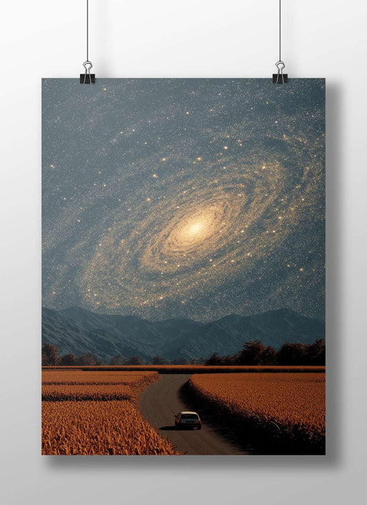 Milky Way Galaxy Main Subject: Milky Way Galaxy Matte BoizzBoard rigid print — Art wall art India | PosterBoizz