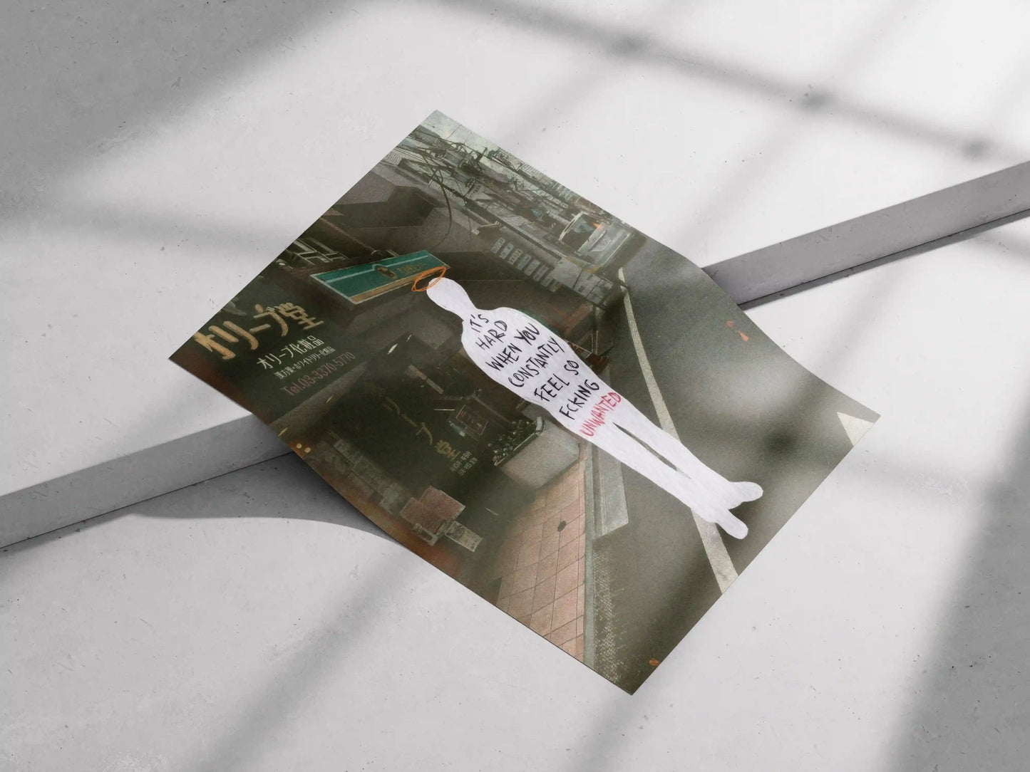 Unwanted – Aesthetic Mental Health Poster | Raw Urban Isolation Art Print